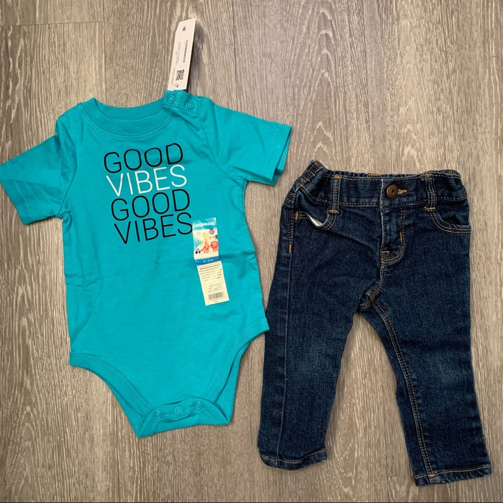 OshKosh B’gosh & Garanimals Baby Boy Jeans and Shirt Combo‎ Size 3-6 Months NWT